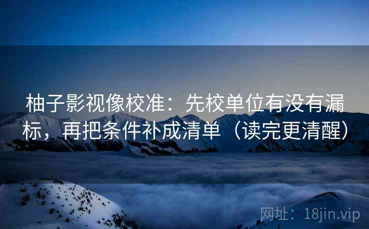 柚子影视像校准:先校单位有没有漏标,再把条件补成清单(读完更清醒) 柚子影视像校准:先校单位有没有漏标,再把条件补成清单(读完更清醒)